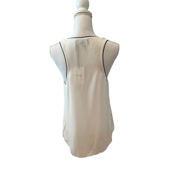 Theory Sheer silk racerback tank top Off White L - Picture 6 of 8